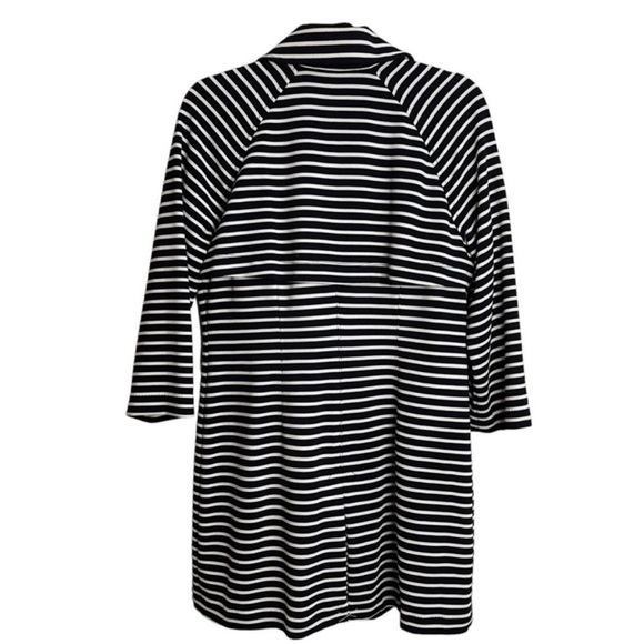 Cabi 5151 Maritime Navy Blue Stripe Knit Trench Jacket - Picture 6 of 11